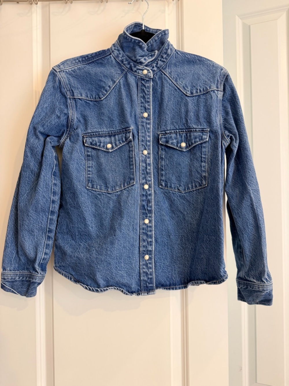 Abercrombie & Fitch Light Blue Denim Shirt Jacket